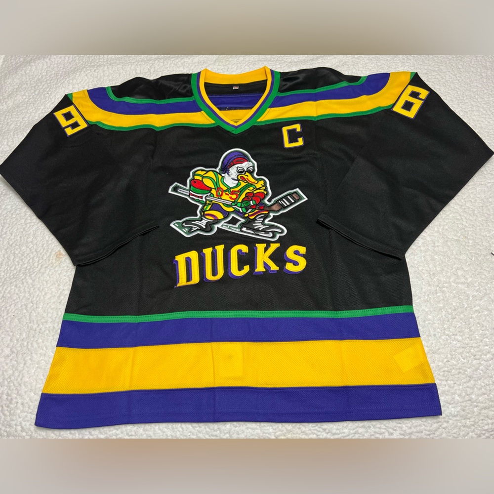BRAND NEW Charlie Conway Mighty Ducks Hockey Jersey XXXL Embroidered Fight Strap